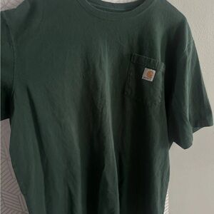 Men's Carhartt Short Sleeve Green T-Shirt W/Pocket XL Tall Outdoor Causal Wear